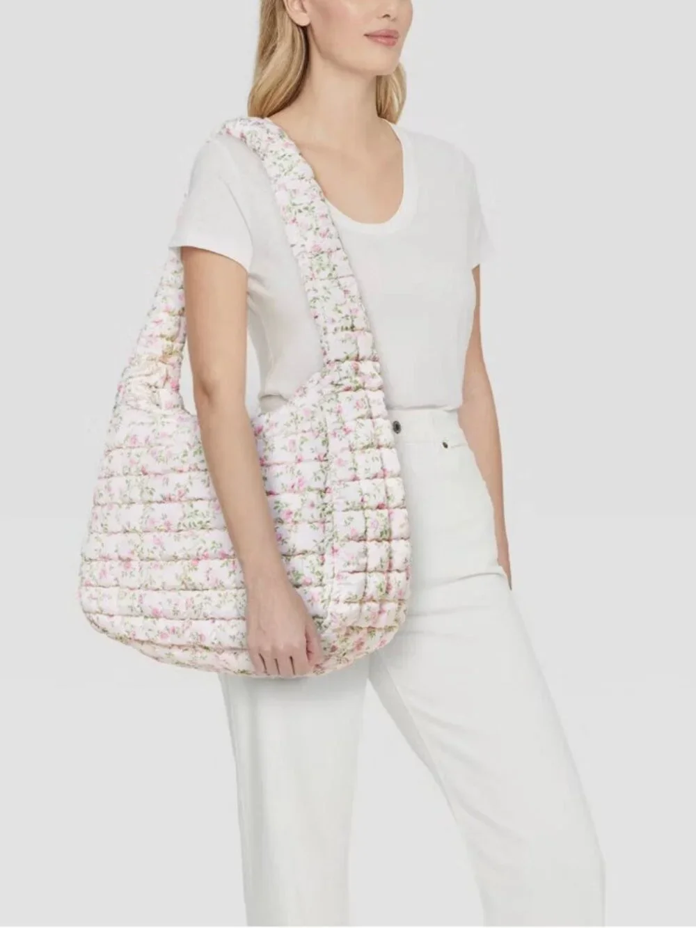NWT Wild Fable Puffer Hobo Shoulder Bag Tote Purse Floral Print